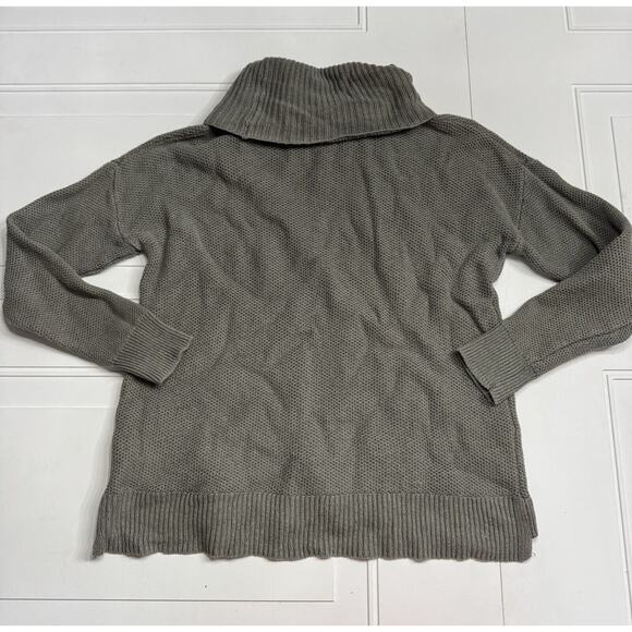 Madewell Gray Waffle Knit Turtleneck Mock Neck Long Sleeve Sweater Size Medium - Picture 5 of 5